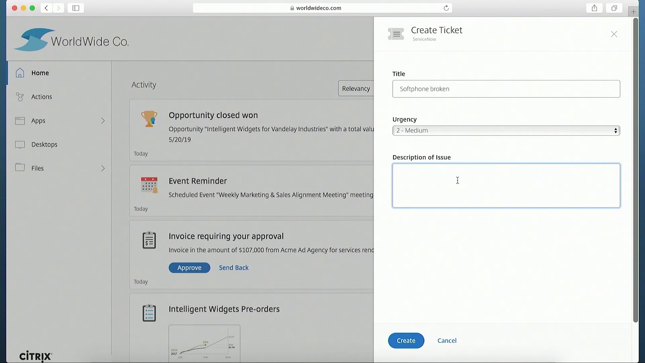 Citrix Synergy 2019 Keynote Highlight: Citrix Workspace activity feed
