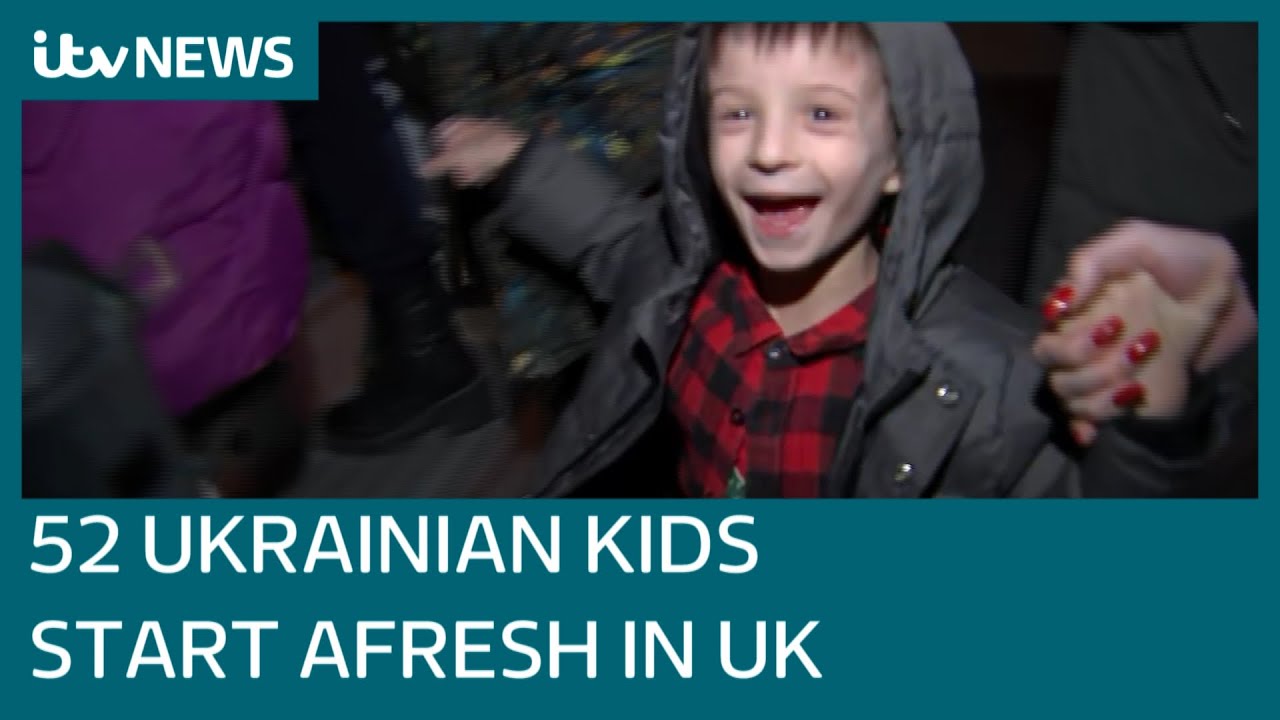 52 orphaned Ukrainian children arrive in Scotland's Loch Lomond | ITV News