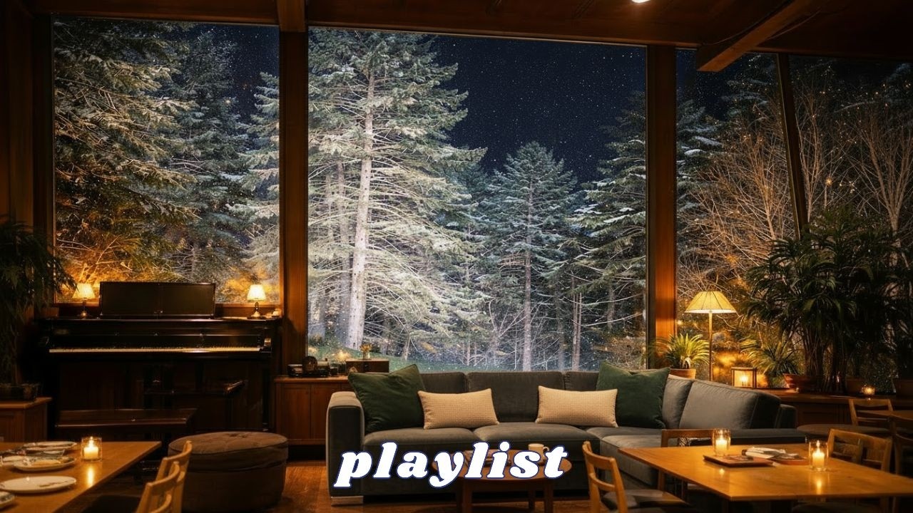 눈 내리는 숲을 바라보며 듣는 Cozy Jazz ☕ | 따뜻한 카페 분위기 재즈 플레이리스트 | Relaxing Winter Jazz
