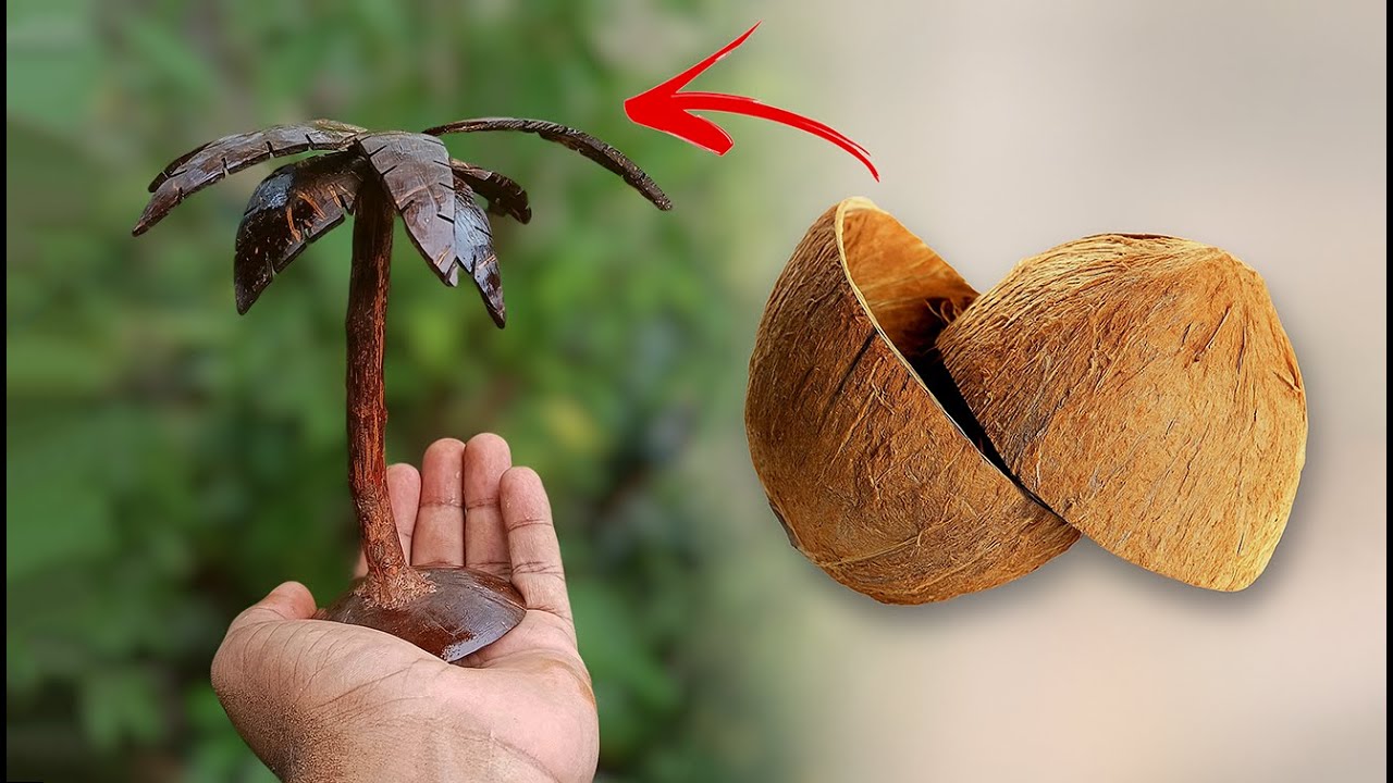 DIY Coconut Palm Tree | Eco-Friendly Craft from Coconut Shell | Handmade Home Decor