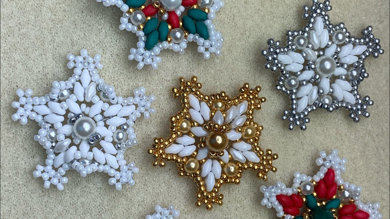 Snowflake, Beaded Christmas Star ⭐️ #beadedstar #beadedchristmasstar