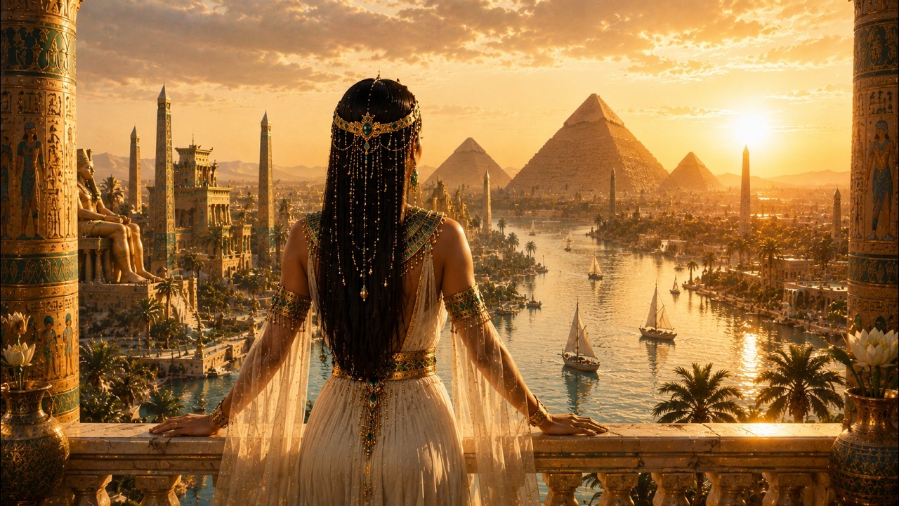 Egyptian Queen and the Emerald Palace of the Nile | Ancient Egypt Relaxing Music & Fantasy Art