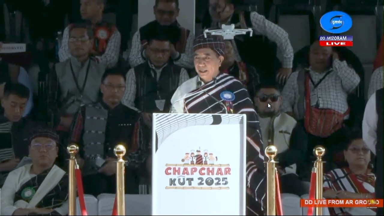 CM HNUK A ULH TALT MAI || CHAPCHAR KUT 2025 LAWMNAA CM THUSAWI ROPUI
