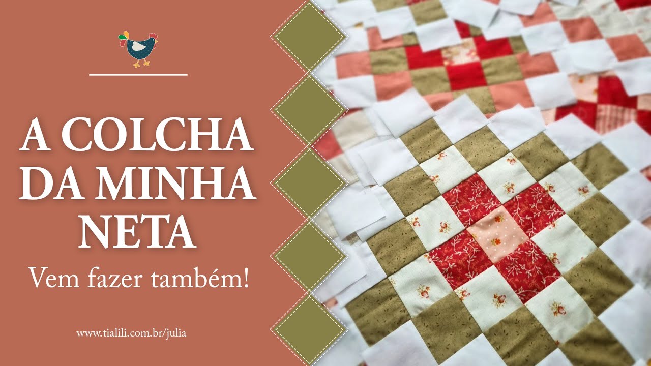 CONVITE: vem fazer a colcha da Juju! Patchwork passo a passo para iniciantes, com kit patchwork
