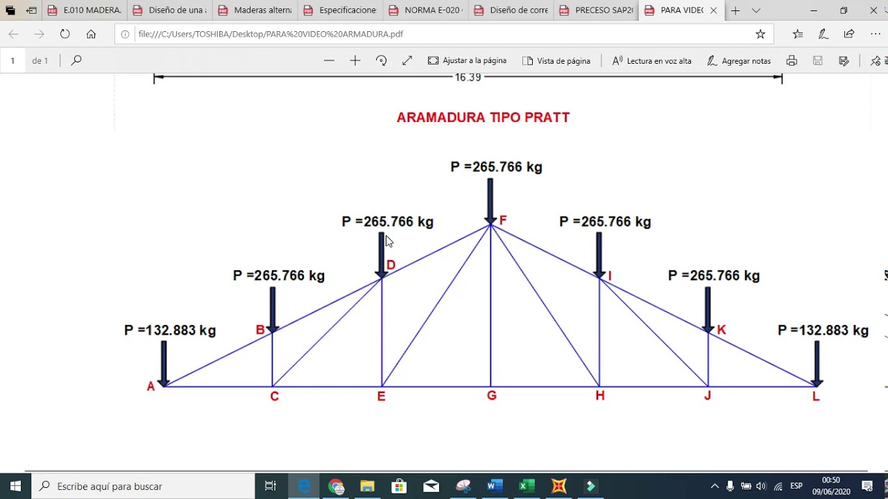 CALCULO DE FUERZAS INTERNAS DE UNA ARMADURA - SAP 2000 / INGENIERO DE CRISTO