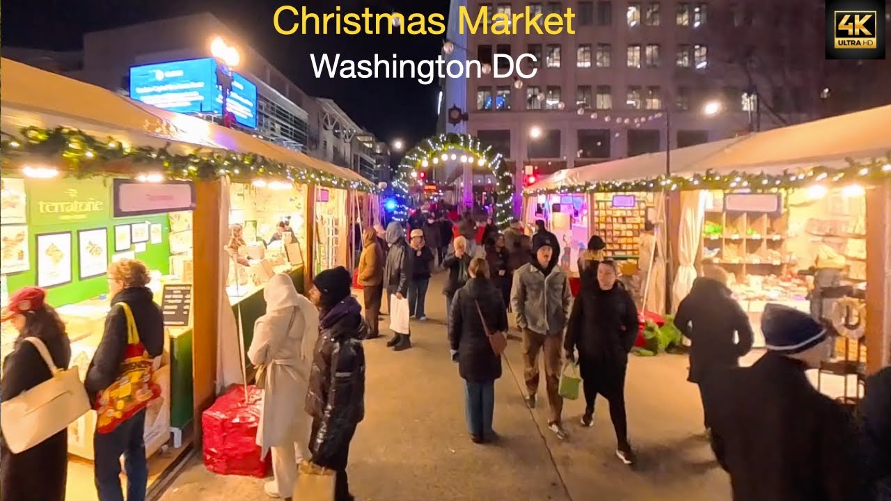 DC Christmas Market at Night ✨ Holiday Lights, Crowds & Cozy Winter Vibes