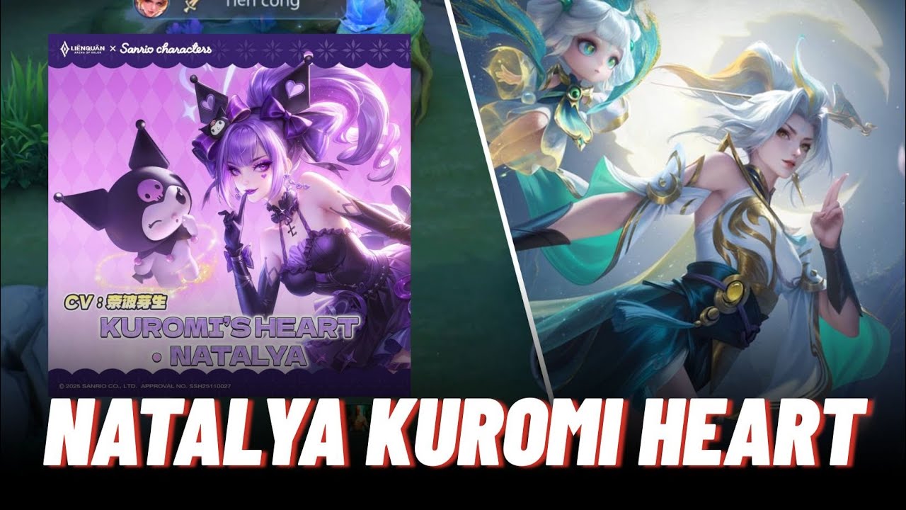 Icyfoxx cầm Natalya đối đầu Flo và Lauriel - thông tin mới về skin Natalya Kuromi heart | Liên quân