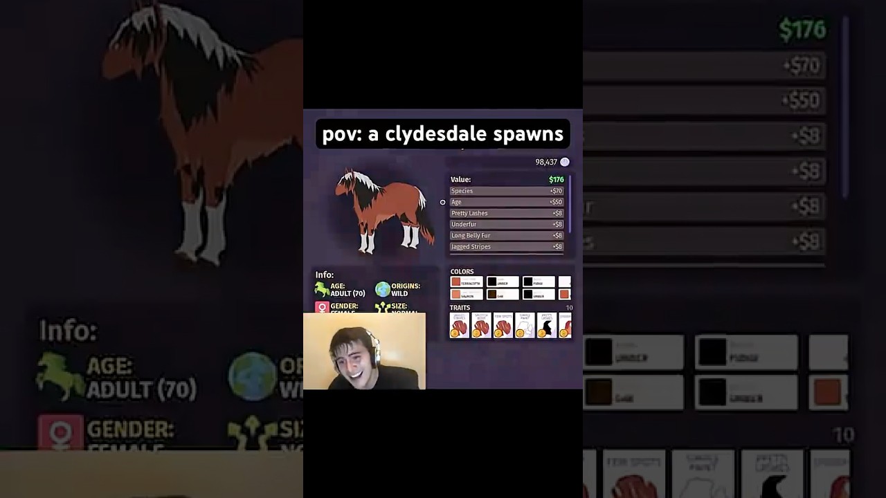 when a clydesdale spawns in Horse Life &mdash; #horseliferoblox #horselife #fyp #funny #roblox