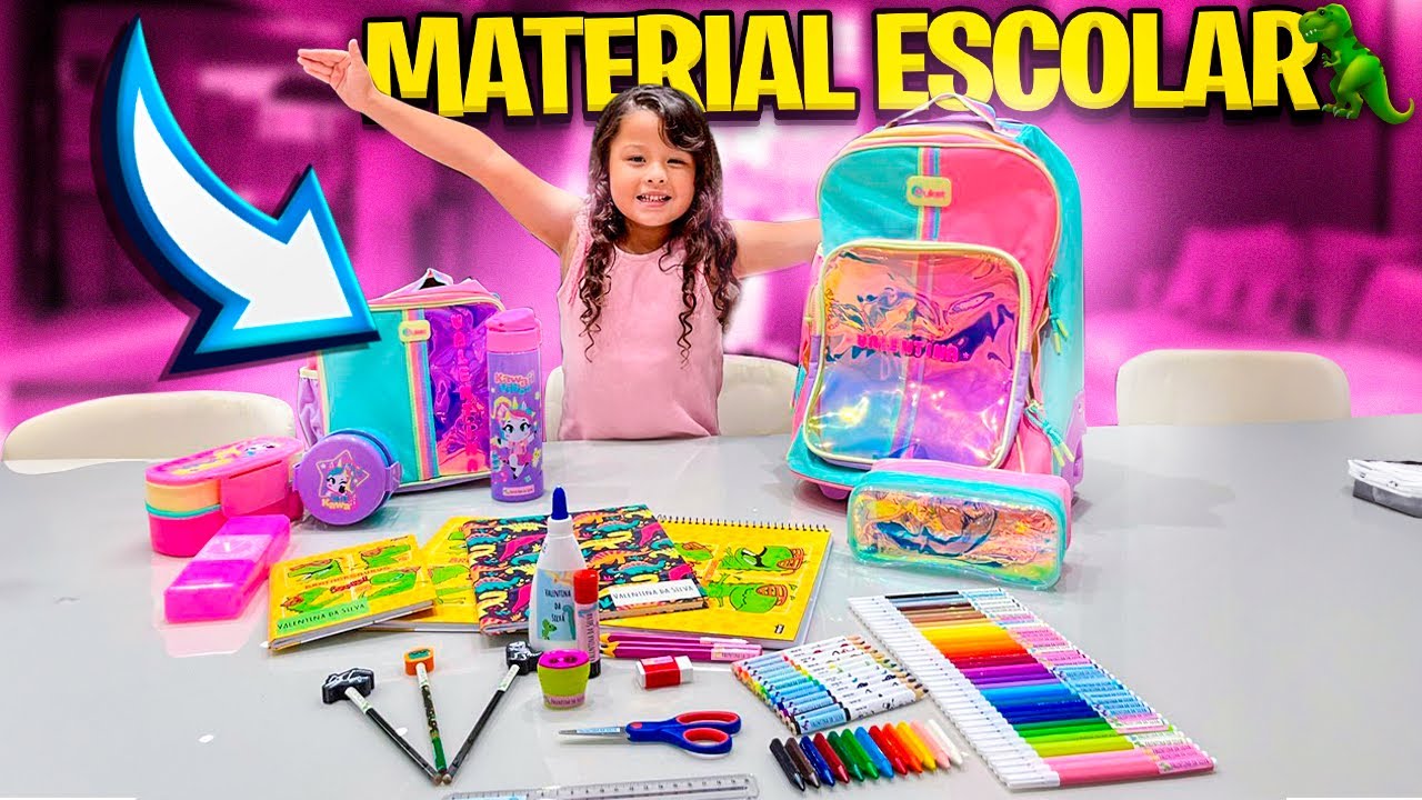 COMPRANDO OS MATERIAIS ESCOLARES DA VELEN 🦖💚
