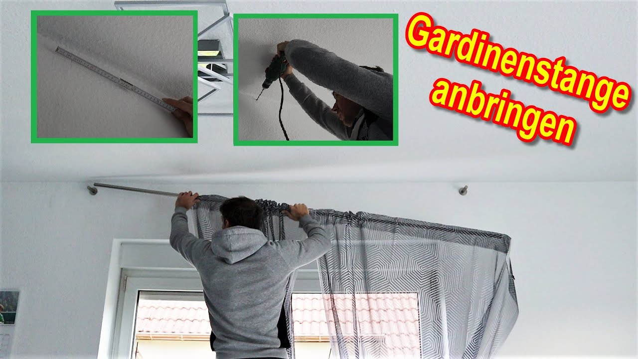 Gardinenstange anbringen / Abstand, H&ouml;he Montage -  Anleitung - Gardinenstange montieren an Wand