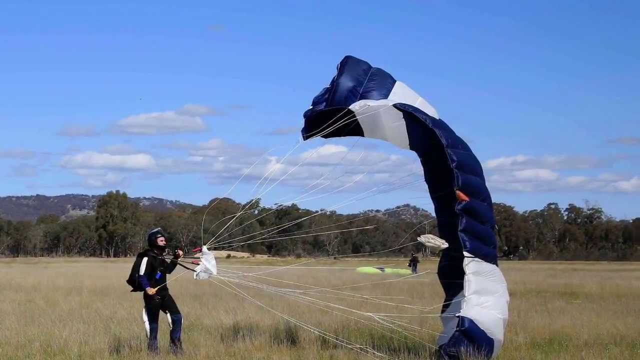 Skydivers Parachute Landings At Skydive Euroa
