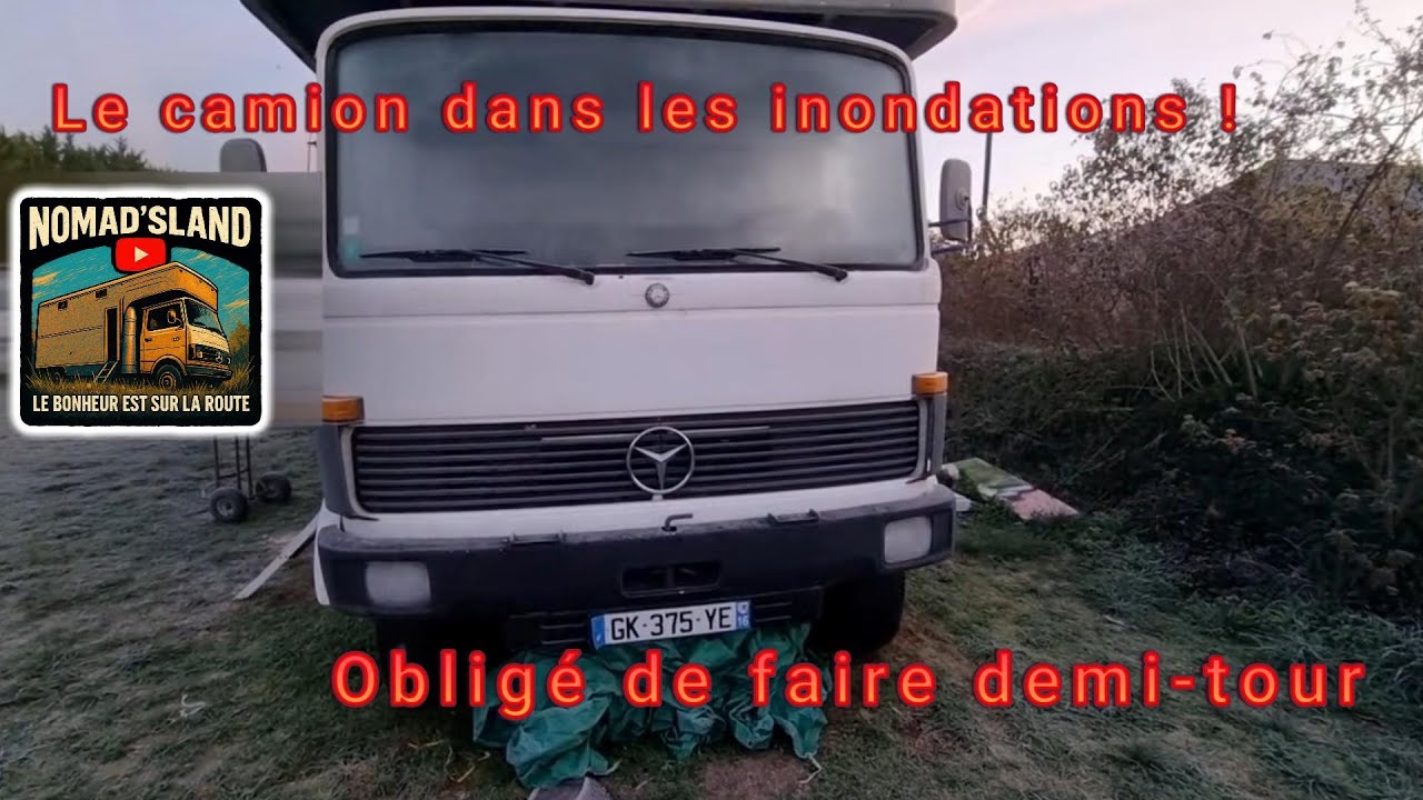 Le camion prend un bain