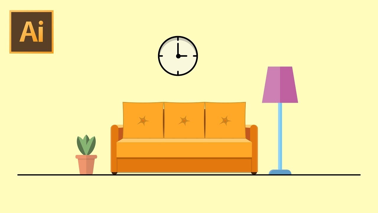 Flat Illustration Tutorial for Beginners   Flat Design Illustrator Landscape   Adobe Illustrator CC