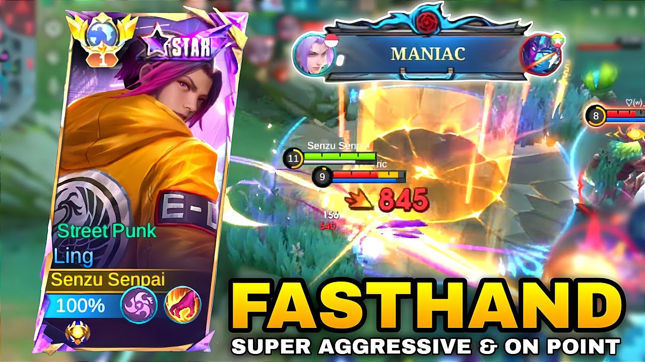 LING FASTHAND SUPER AGGRESSIVE & ON POINT ( HIGH IQ ) NEW ROTATION LING 2025 - Mobile Legends