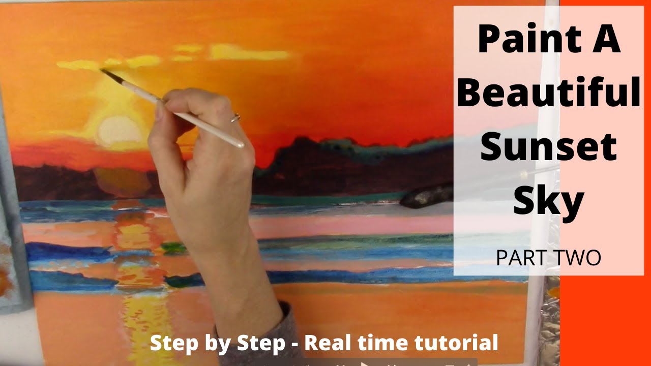 #36: CAN YOU PAINT A PERFECT SKY WITH TWO COLORS? How to paint a sunset for beginners in acrylic oil