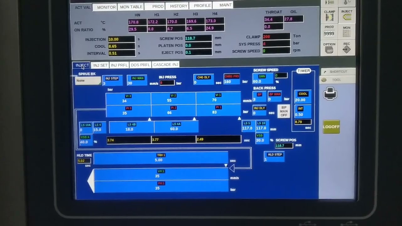 Molding machine|| Shibaura molding machine parameters #automation #viral #ne.. #progr. #lete.#tre..