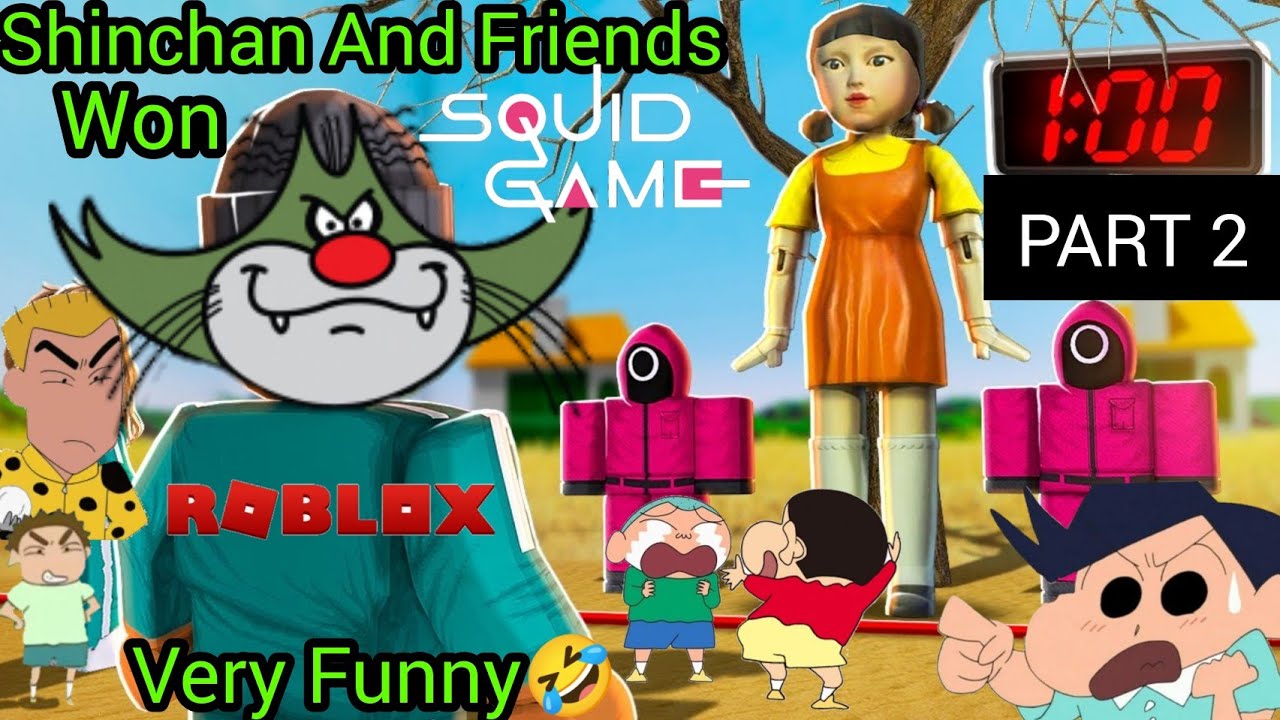 Shinchan Won Squid Game🔥With His Friends In Roblox! (Part 2) Gone Very Funny 🤣- GREEN GAMING