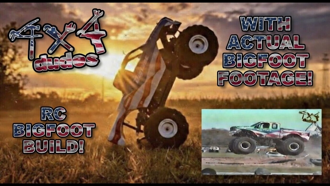 Video of the real American flag wrapped Bigfoot and the RC version from the Four wheel jamboree!