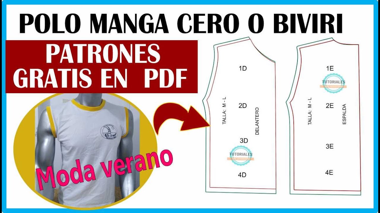 ✅ PATRONES GRATIS EN PDF de POLO MANGA CERO / BVD - BIVIRÍ