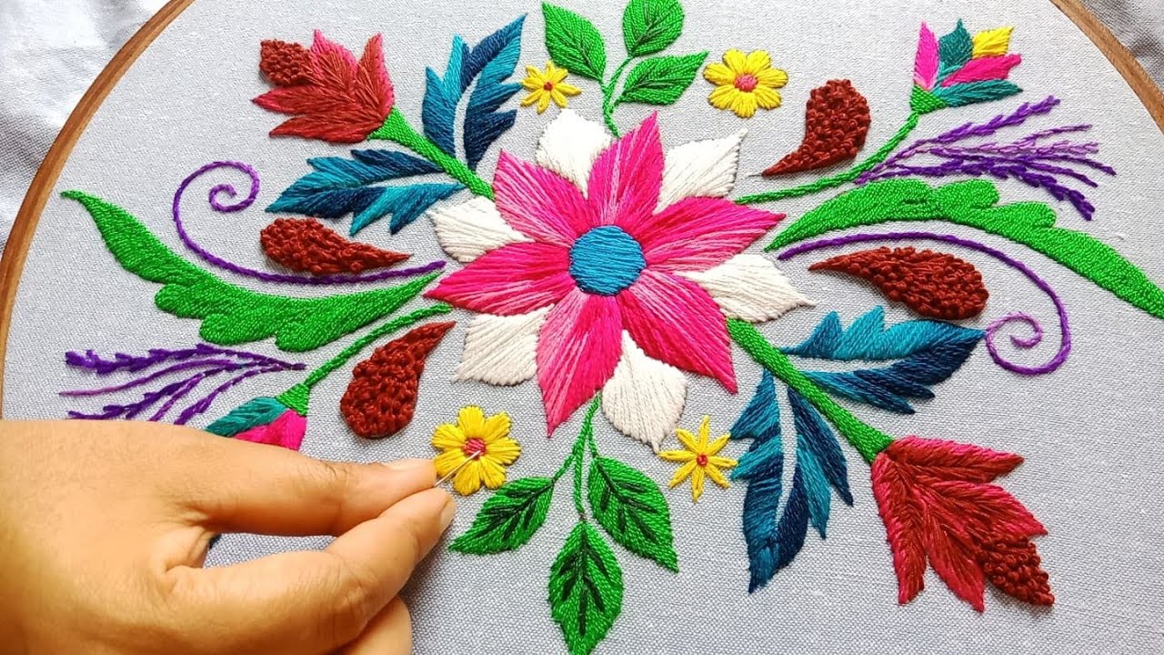 HAND EMBROIDERY: Sofa/Pilloe Table Cloth/Cushion Corner Design-47(Part-2),কুশন/টেবিল ক্লথ/সোফা কভার
