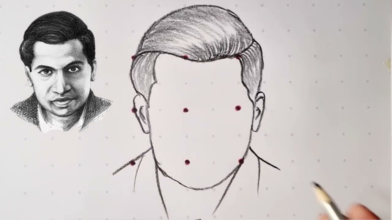 How to draw Srinivasa Ramanujan Drawing // Mathematics Day drawing