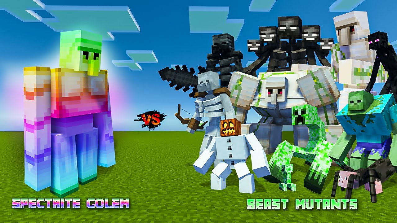 SPECTRITE GOLEM vs BEAST MUTANTS & MUTANT WITHER | MINECRAFT