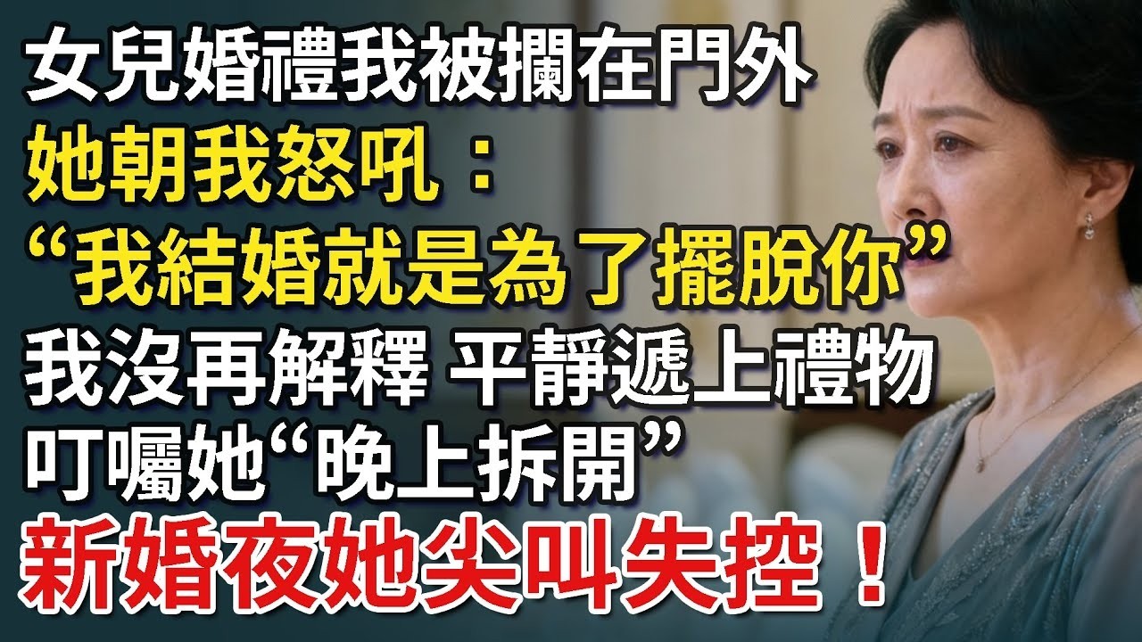 女兒婚禮我被攔在門外，她冷笑道：我結婚，就是為了擺脫有你的原生家庭，我沒再解釋，平靜遞上禮物，叮囑她“晚上拆開”，新婚夜她尖叫失控！【康養人生道】 #康養人生道 #上了年紀該明白的事 #養老