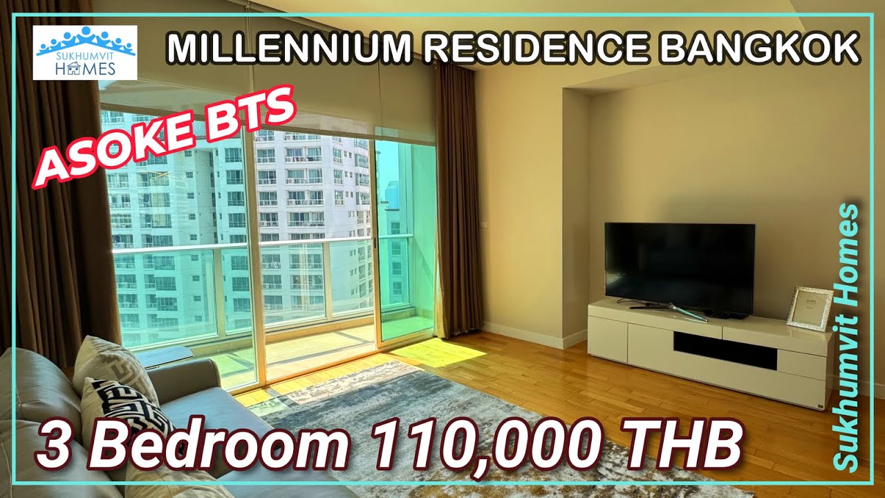 24th Floor Luxury Asoke Condo For Rent Millennium Residence Bangkok 110,000 THB Monthly