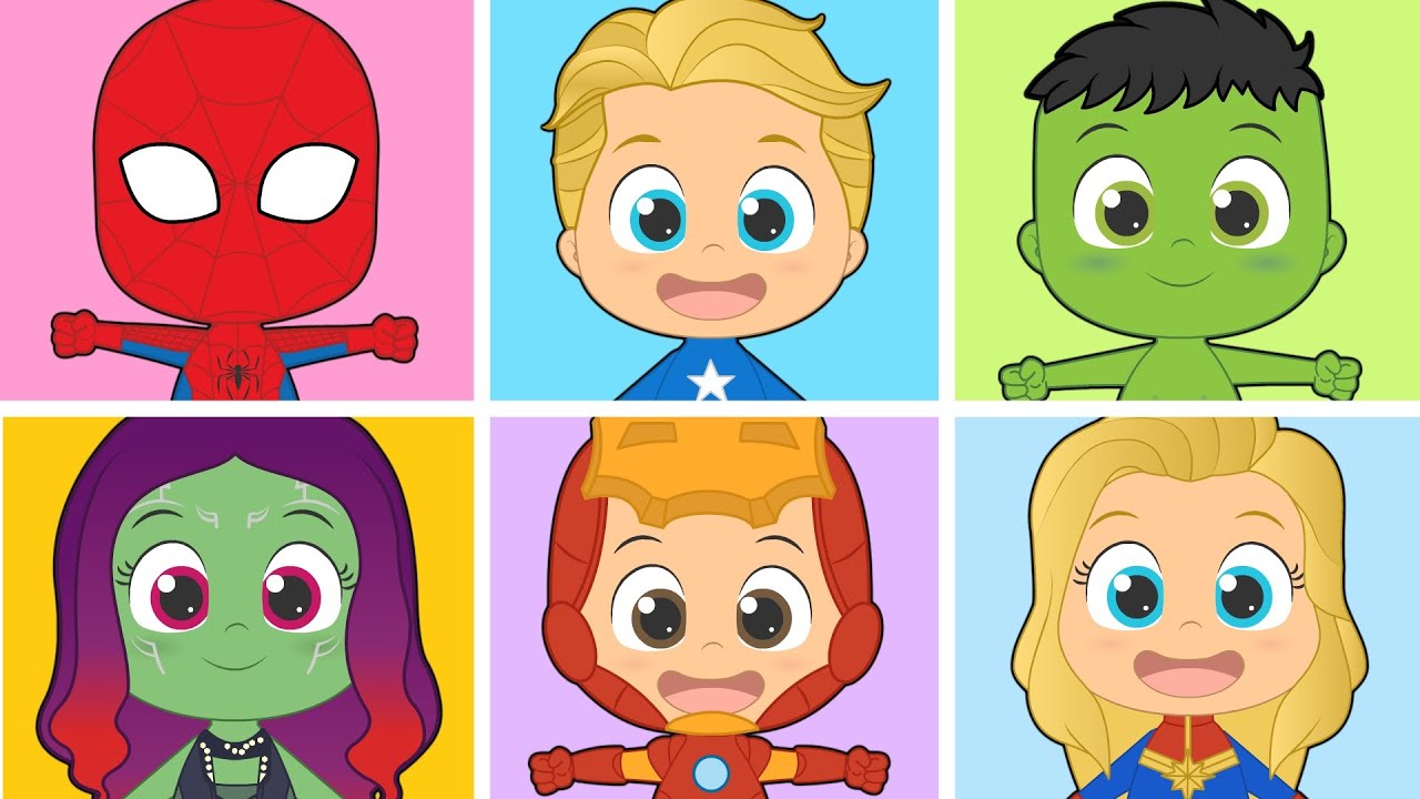 BEBES SUPERHEROES 🎶 Cinco Bebés, Familia Dedo, Cabeza Hombros 🎶 Recopilación musical para niños