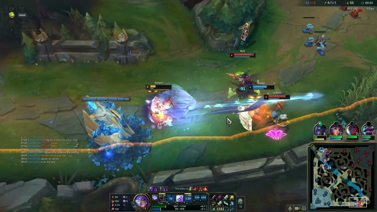 League of Legends SR Unranked Yunara/Braum vs Qiyana/Rell