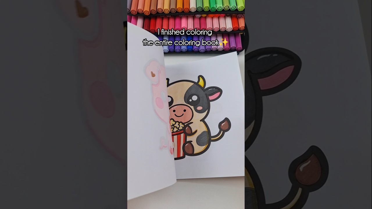 I finished coloring my entire coloring book✨️! #shorts #ohuhu #coloringbook