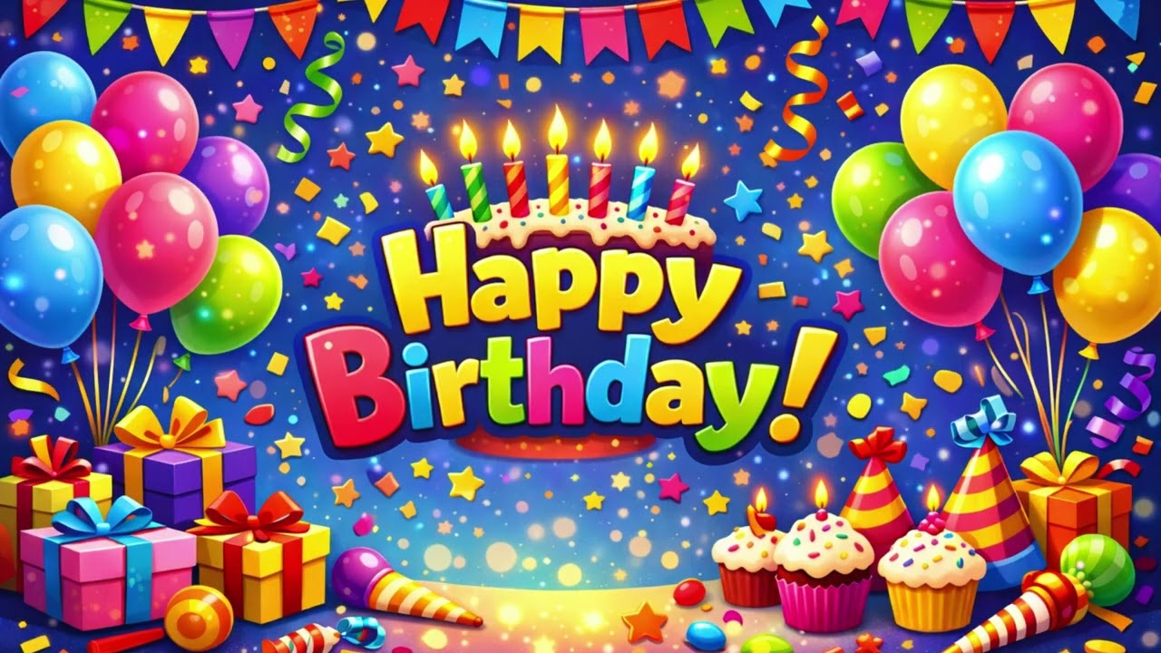 Happy Birthday Background for Kids 🎂 | Colorful Party Loop