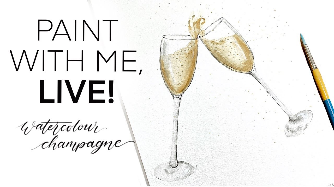 Paint With Me LIVE! Champagne Glasses