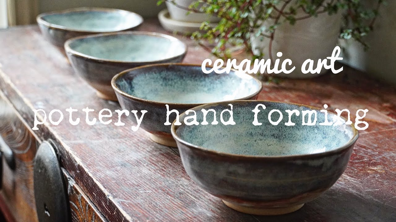 「陶芸」pottery/making a bowls/手びねりで茶碗を４個造った【いろいろ作るchannel】ちょっと歪んだ