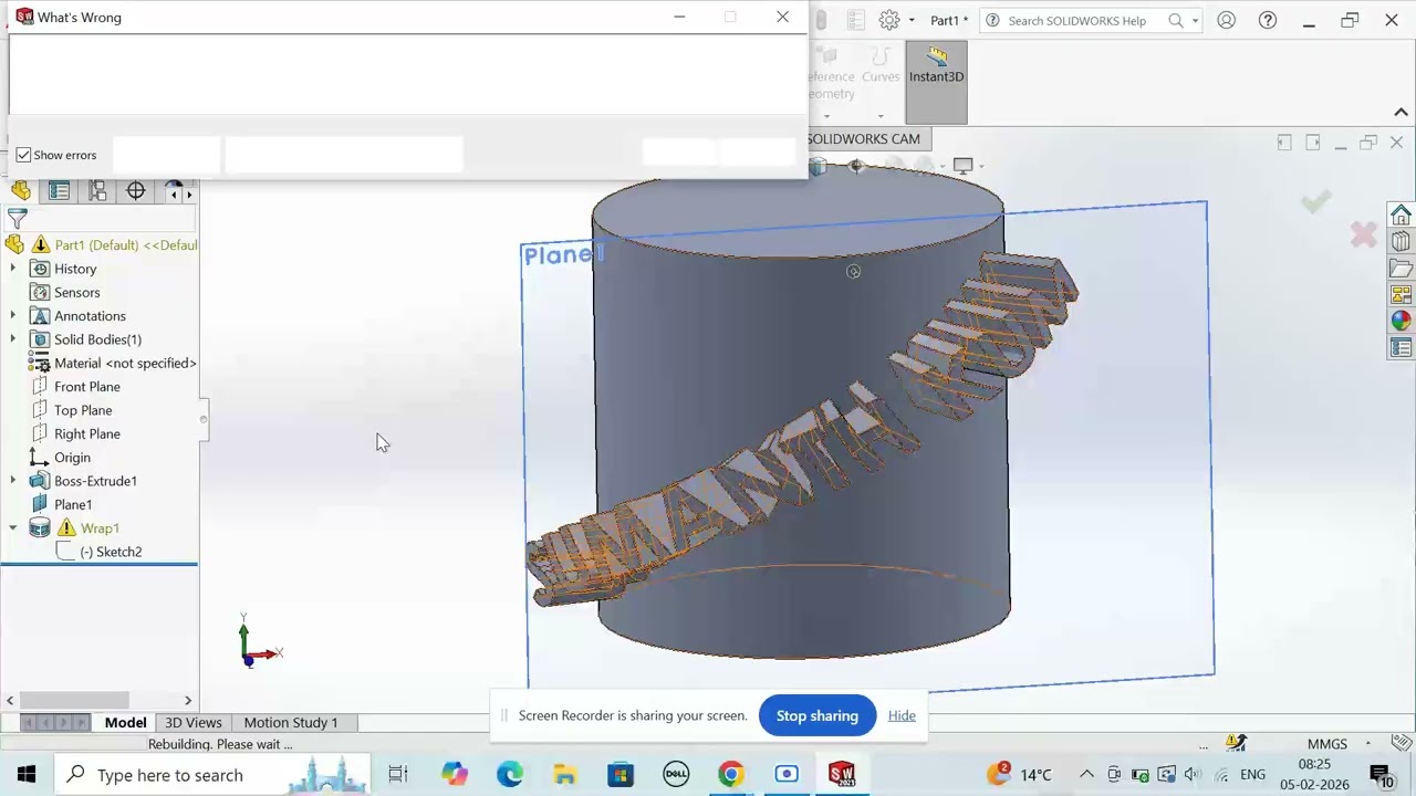 SOLIDWORKS , WRAP, NAME