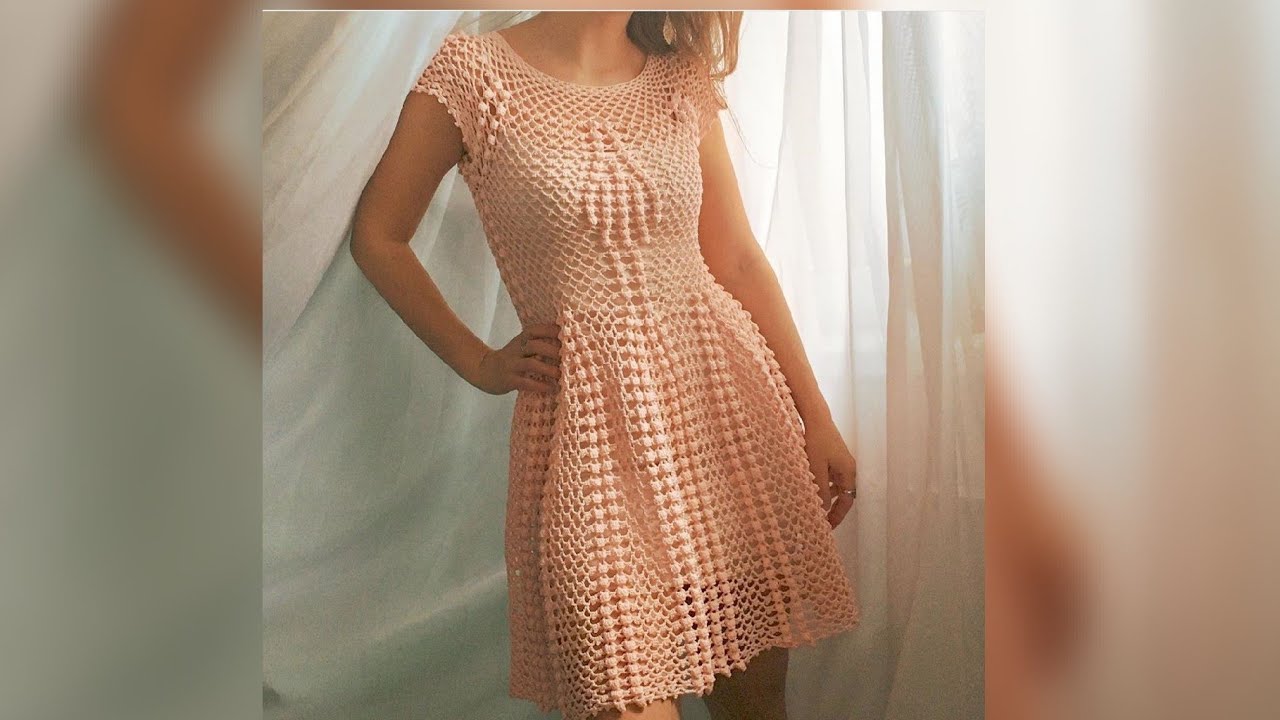 Vestido de croche pipoca parte 1 destros