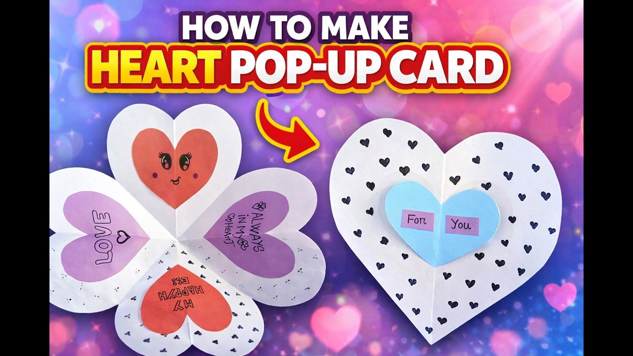 DIY Heart Pop-Up Card  | Easy Handmade Love Card Tutorial | Cute Paper Craft for Beginners