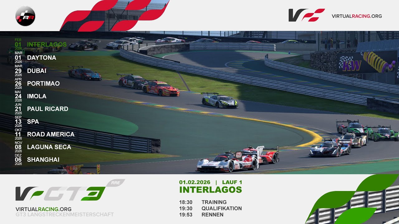 Raceroom | VRGT3 XI 2026 &ndash; Lauf 1 Interlagos