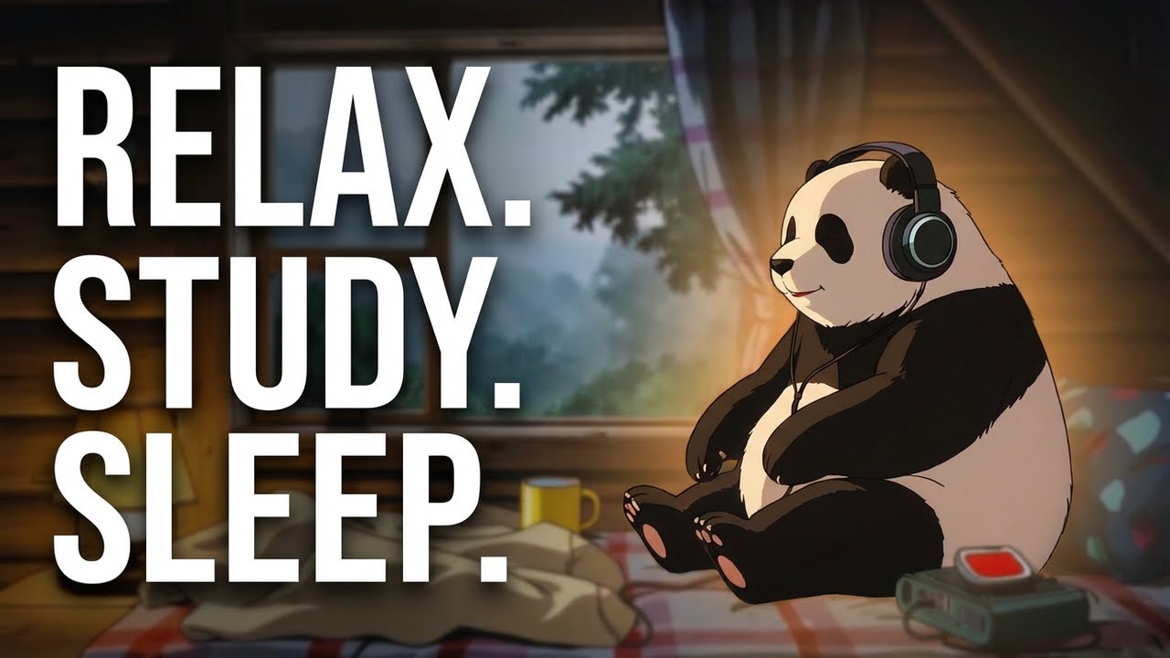 Rainy Forest Cabin Lofi 🌧️🐼 | Cozy Beats to Study, Relax & Sleep