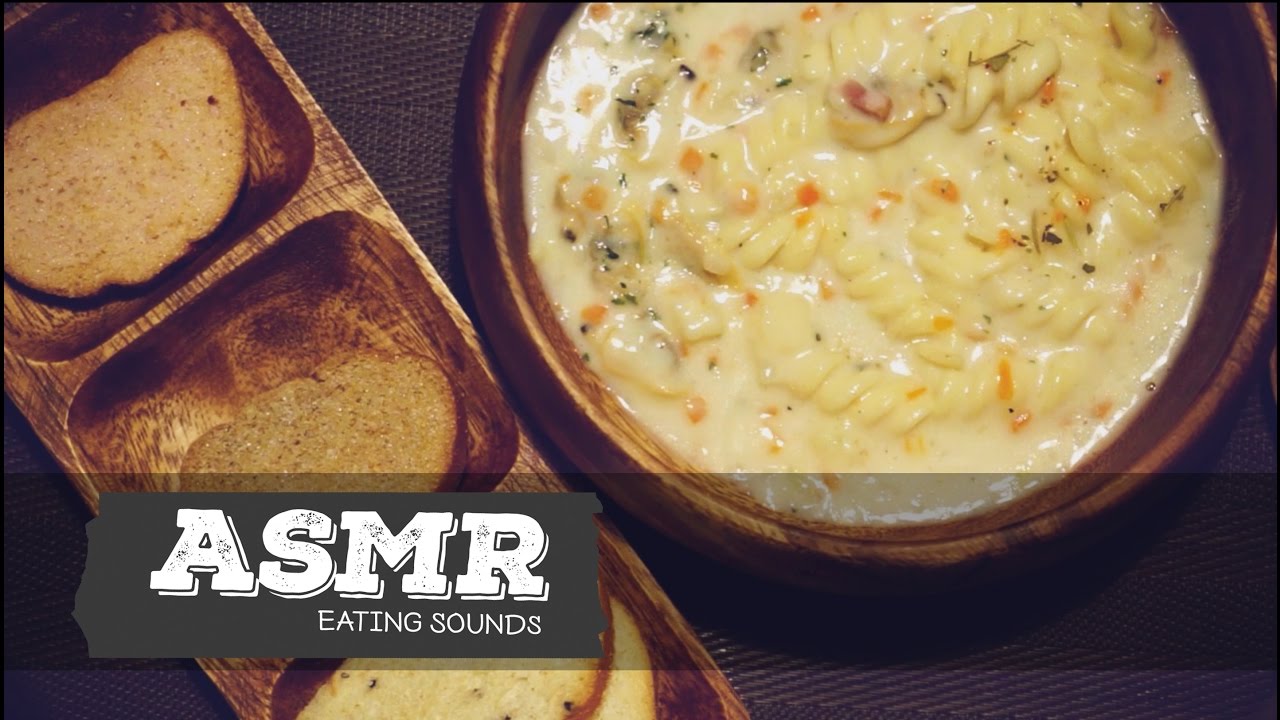 [ASMR]크림스튜와 바삭바삭 러스크 이팅사운드/ Cream stew&rusk Crinkly Eating Sounds/No talking