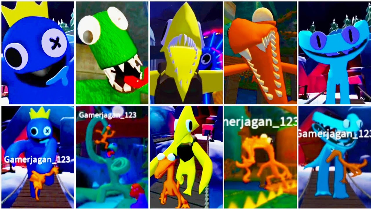 Rainbow friends chapter 2 all jumpscare with Accurate Rainbow friends intro scene Roleplay #Roblox