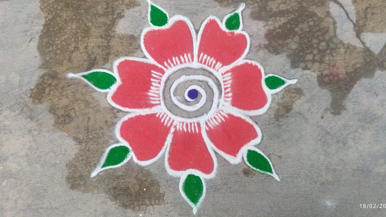 Freehand Easy Morning rangoli design || Simple Attractive Rangoli designs #rangoli 