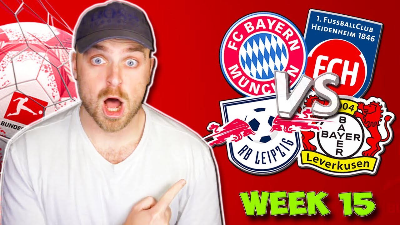 BUNDESLIGA 2025/26 WEEK 15 PREDICTIONS & TIPS | HEIDENHEIM VS BAYERN MUNICH & LEPZIG VS LEVERKUSEN!