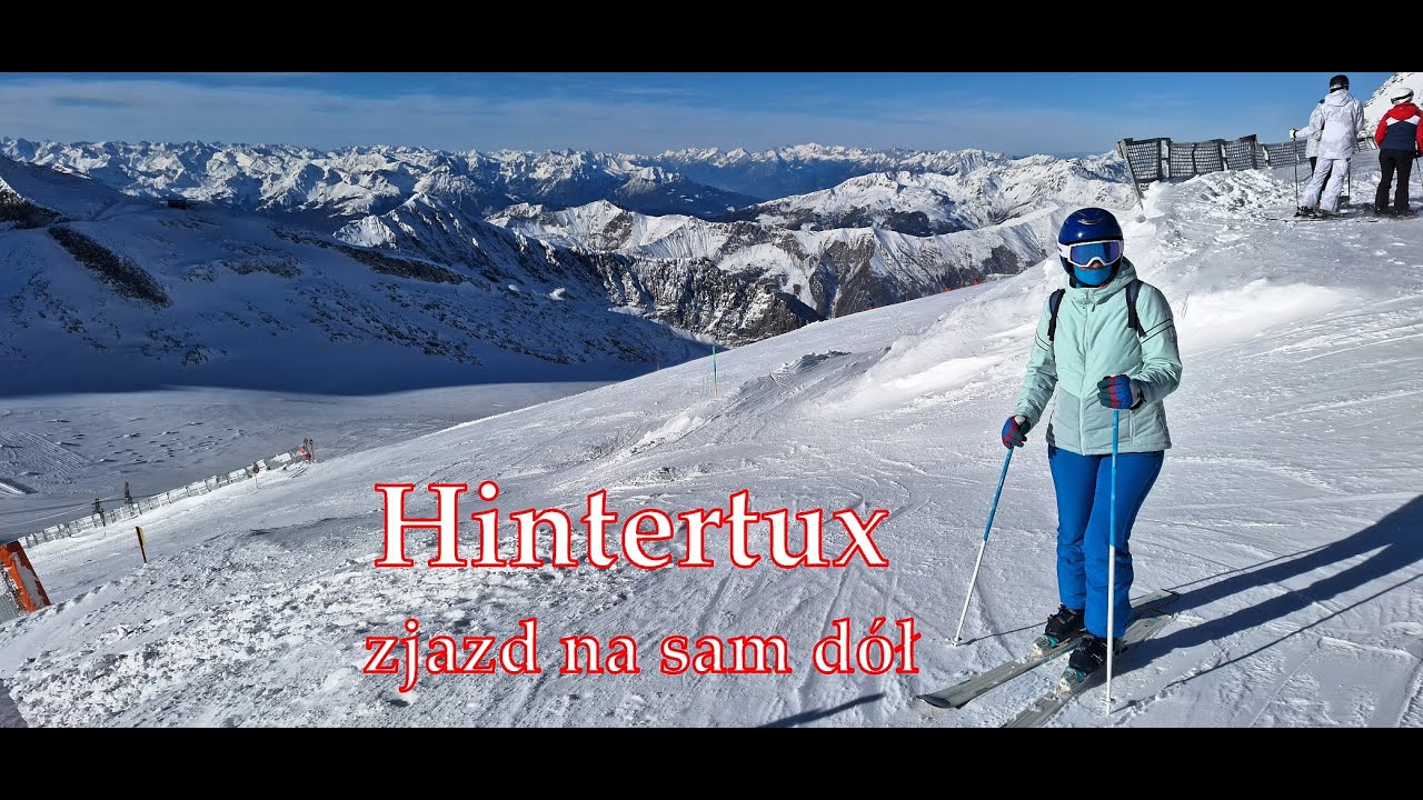 2025 Lodowiec Hintertux - trasa niebieska nr 17 i trasa czerwona nr1. Zillertal 3000, Tyrol Austria.