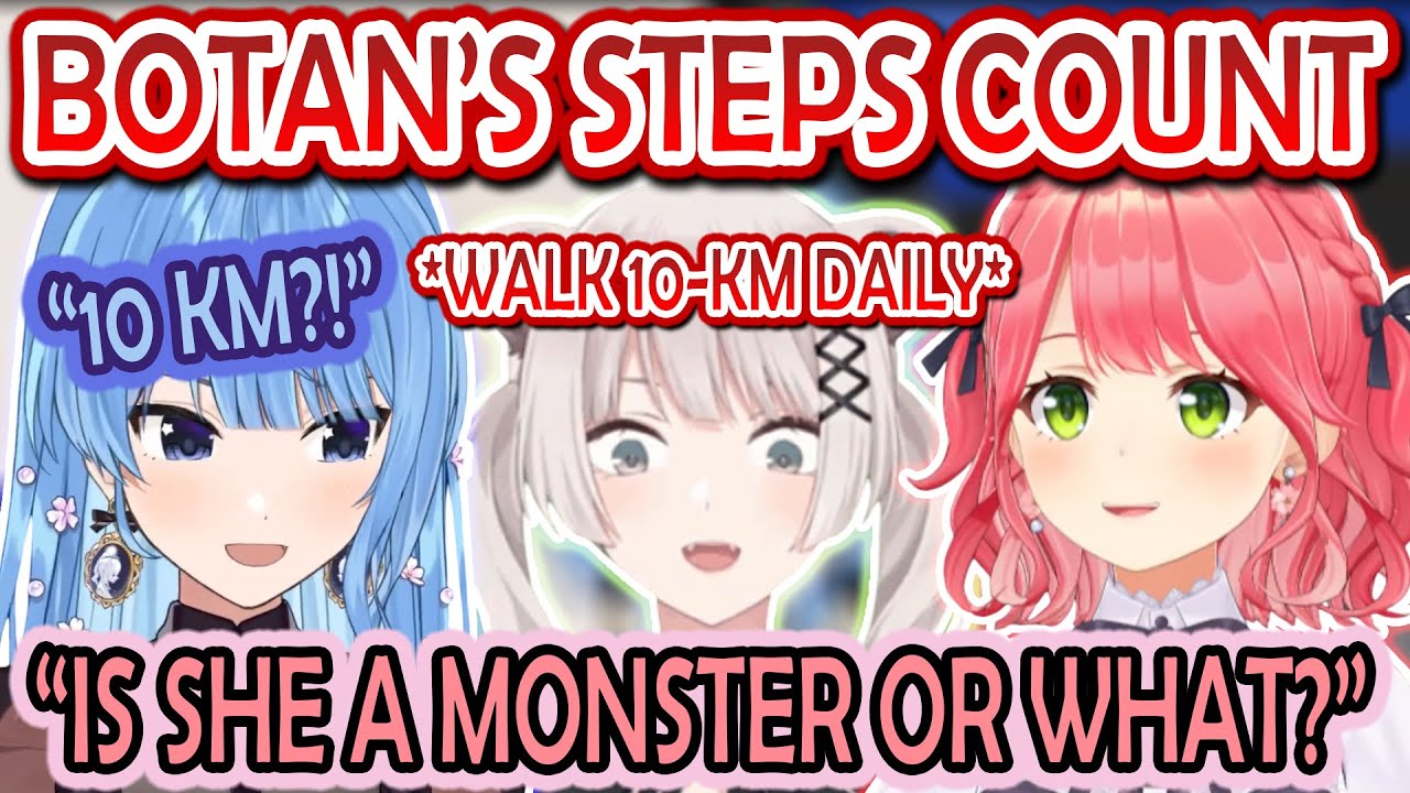 Miko and Suisei Are Shocked to Learn Botan Walks 10km Every Single Day