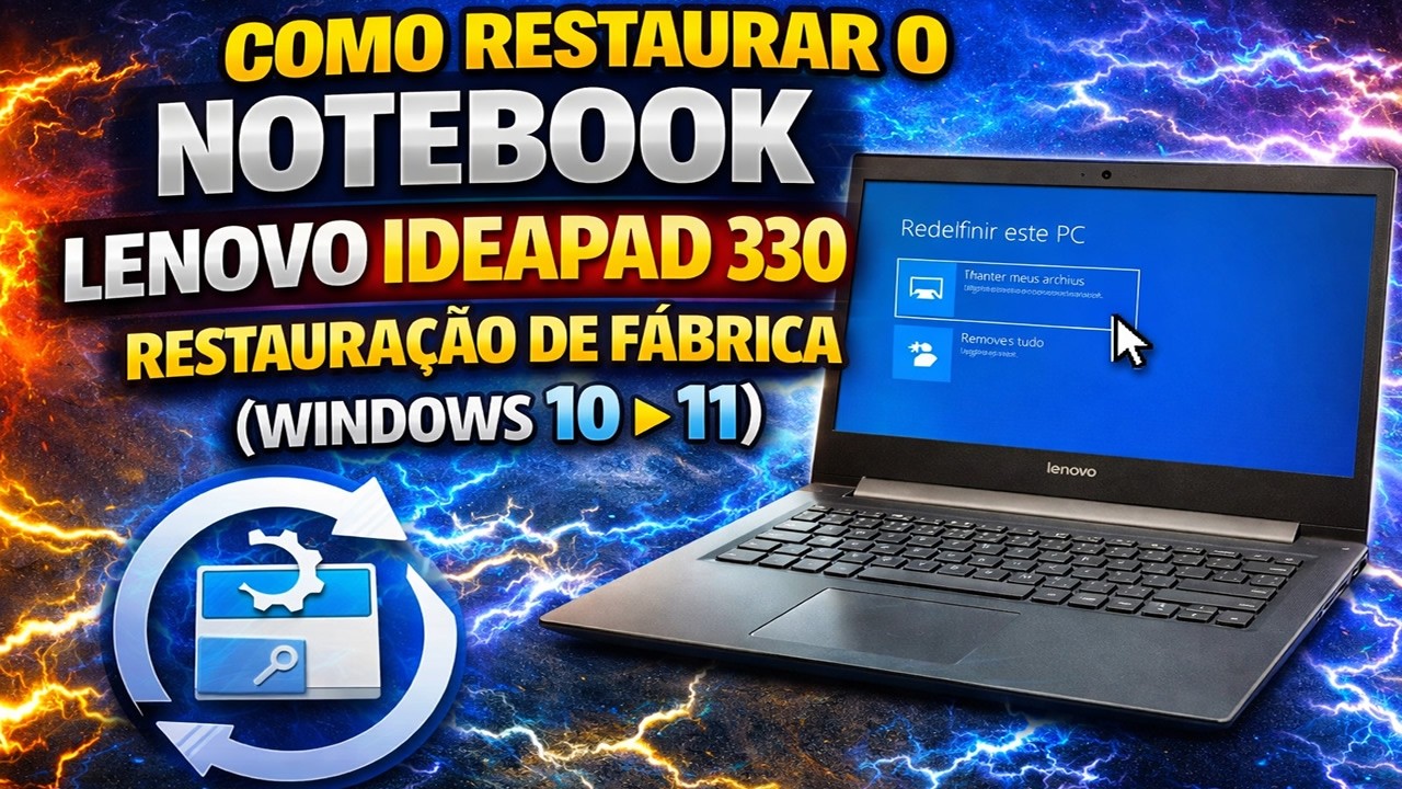Como Restaurar o Notebook Lenovo IDEAPAD 330 - Restauração de Fábrica Windows 10