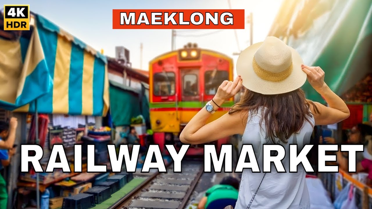 Maeklong Railway Market | Best Thailand Train Market | Hoop Rom Market 🇹🇭🚂🛤️