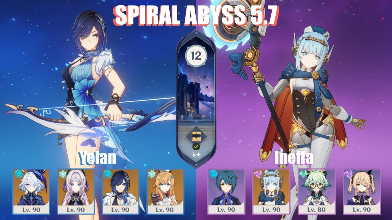 C0 Yelan Freeze & C0 Ineffa Lunar Charge | Spiral Abyss 5.7 | Genshin Impact