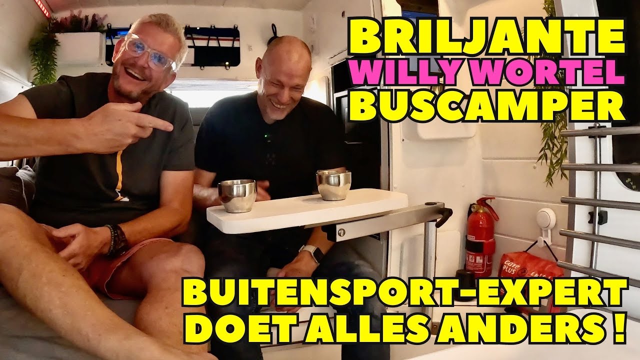 BINNENKIJKEN - BUITENSPORTER BOUWT BRILJANTE BUSCAMPER - Solo camper Nederland - DWVLOGT #219