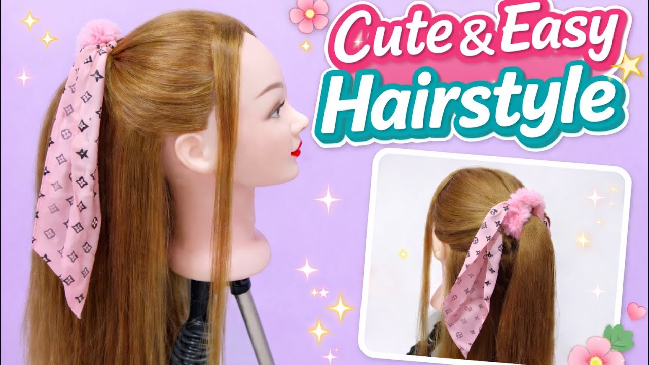 2 sleek half ponytail Hairstyle🤩 For girls [ party Hairstyle] 🥰[ easy and quick ] [ 2 Hairstyle ]💝